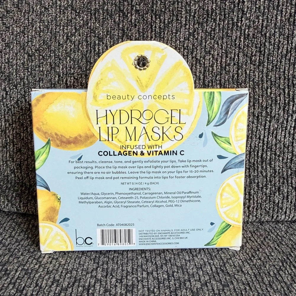 Beauty Concepts Hydrogel Lip Masks - Lemon Yellow Collagen + Vitamin C, 10 Count - Picture 3 of 3